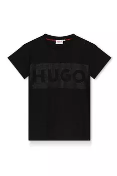 Футболка с декоративными камнями Hugo, черный