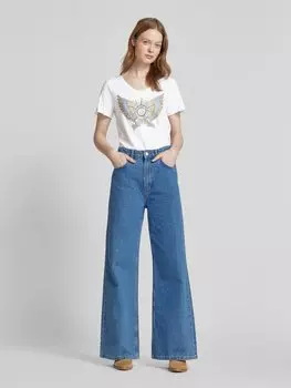 Футболка с декоративными камнями, модель 'GETHI' MOS MOSH, белый