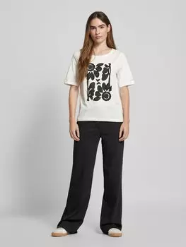 Футболка с декоративными камнями Oui, белый