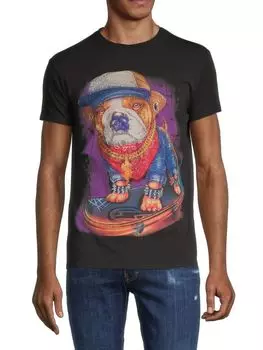 Футболка с декорированным графическим рисунком Heads Or Tails, цвет Black Multi