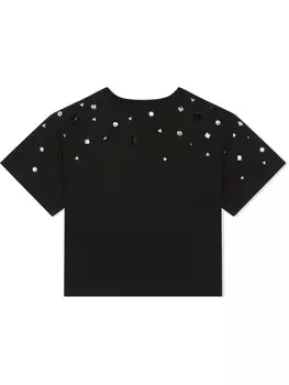 Футболка с декорированным логотипом Dolce & Gabbana Kids, черный