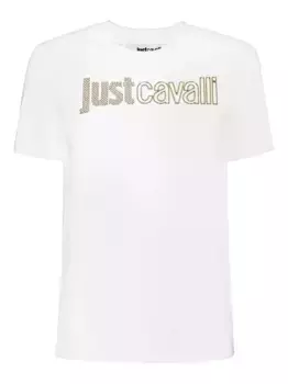 Футболка с декорированным логотипом Just Cavalli, белый