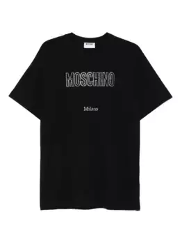Футболка с декорированным логотипом Moschino, черный