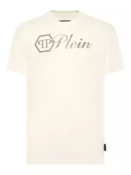 Футболка с декорированным логотипом Philipp Plein, белый