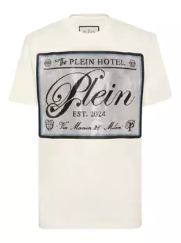 Футболка с декорированным логотипом Philipp Plein, белый