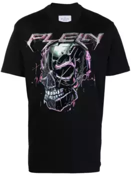 Футболка с декорированным логотипом Philipp Plein, черный