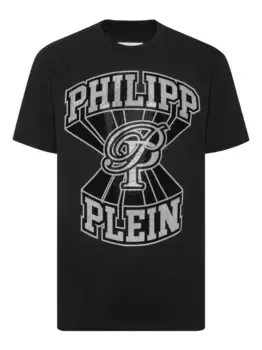 Футболка с декорированным логотипом Philipp Plein, черный