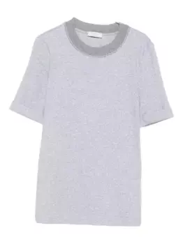 Футболка с декорированным воротником Peserico, серый