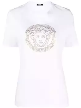 Футболка с декором Medusa VERSACE, белый