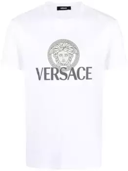 Футболка с декором Medusa VERSACE, белый