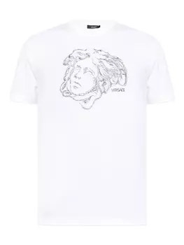 Футболка с декором «Медуза» от Versace, белый