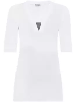 Футболка с декором Monili Brunello Cucinelli, белый