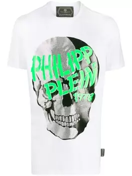 Футболка с декором Skull Philipp Plein, белый