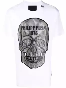 Футболка с декором Skull Philipp Plein, белый