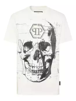 Футболка с декором Skull Philipp Plein, белый