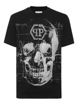 Футболка с декором Skull Philipp Plein, черный
