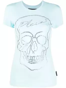 Футболка с декором Skull Philipp Plein, синий