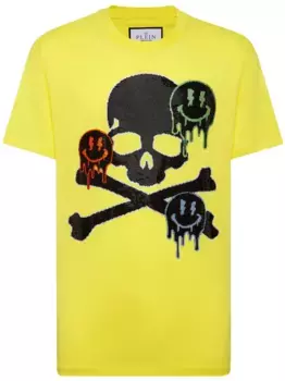 Футболка с декором Skull Philipp Plein, желтый