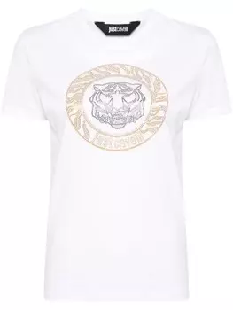 Футболка с декором Tiger Just Cavalli, белый