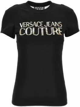 Футболка с декором Versace Jeans Couture, черный
