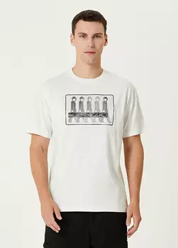 Футболка с деловым принтом Kenzo, белый