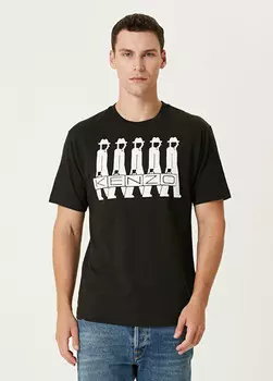 Футболка с деловым принтом Kenzo, черный