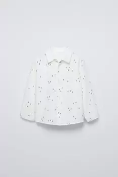 Футболка с деревьями ZARA, экрю