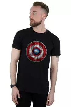 Футболка с деревянным щитом «Капитан Америка» Marvel, черный