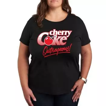 Футболка с дерзким принтом Plus cherry coke Licensed Character, черный