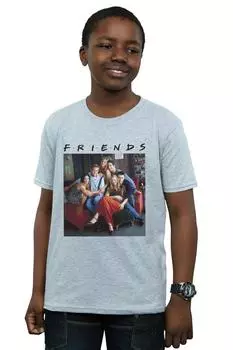 Футболка с диваном для группового фото Friends, серый