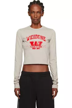 Футболка с длинным рукавом 11' print We11Done, серый