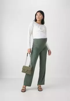 футболка с длинным рукавом 2 Pack Even&Odd, цвет dark green/off-white