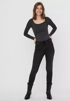 футболка с длинным рукавом 2 Pack Vero Moda, цвет dark grey melange