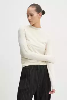 Футболка с длинным рукавом Abercrombie & Fitch, бежевый