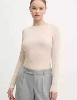 Футболка с длинным рукавом Abercrombie & Fitch, бежевый