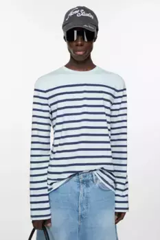 Футболка с длинным рукавом Acne Studios, бледно-голубой