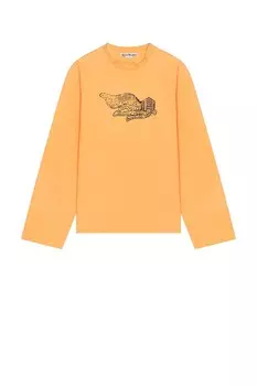 Футболка с длинным рукавом Acne Studios, цвет Neon Orange