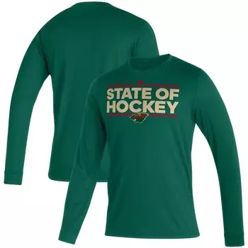Футболка с длинным рукавом adidas Minnesota Wild, зеленый
