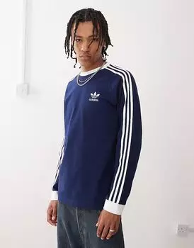 Футболка с длинным рукавом Adidas Originals Adicolor classics с тремя полосками цвета ночной индиго