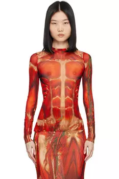 Футболка с длинным рукавом "экорше" Jean Paul Gaultier, мультиколор