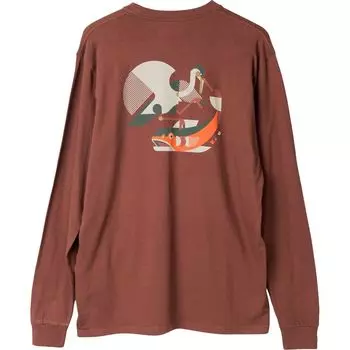 Футболка с длинным рукавом Angling blues Kavu, цвет sepia