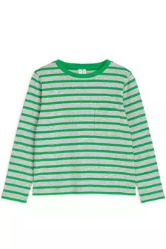 Футболка с длинным рукавом Arket, зеленый