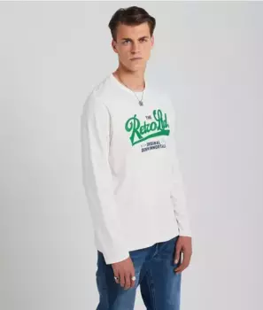 Футболка с длинным рукавом Asheville Off White Retro Jeans, белый