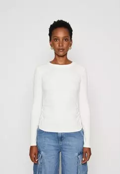 Футболка с длинным рукавом BABY RUCHED FAST GAP, новый кремовый белый