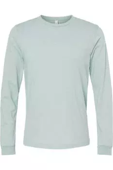 Футболка с длинным рукавом BELLA + CANVAS Heather CVC, цвет heather dusty blue