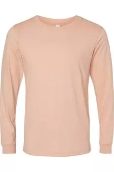 Футболка с длинным рукавом BELLA + CANVAS Heather CVC, цвет heather peach