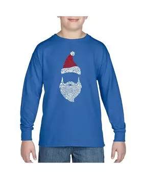 Лонгслив Big Boy's Word Art - Санта-Клаус LA Pop Art, синий