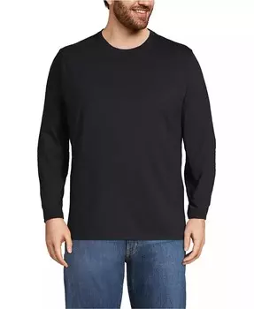 Футболка с длинным рукавом Big & Tall Super-T Lands' End, черный