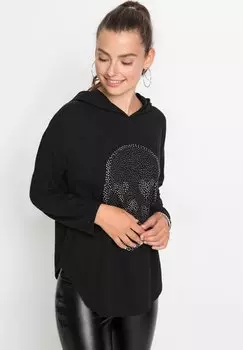 Футболка с длинным рукавом bonprix, черный