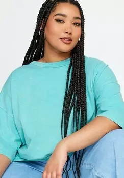 Футболка с длинным рукавом Boxy Yours Clothing, синяя